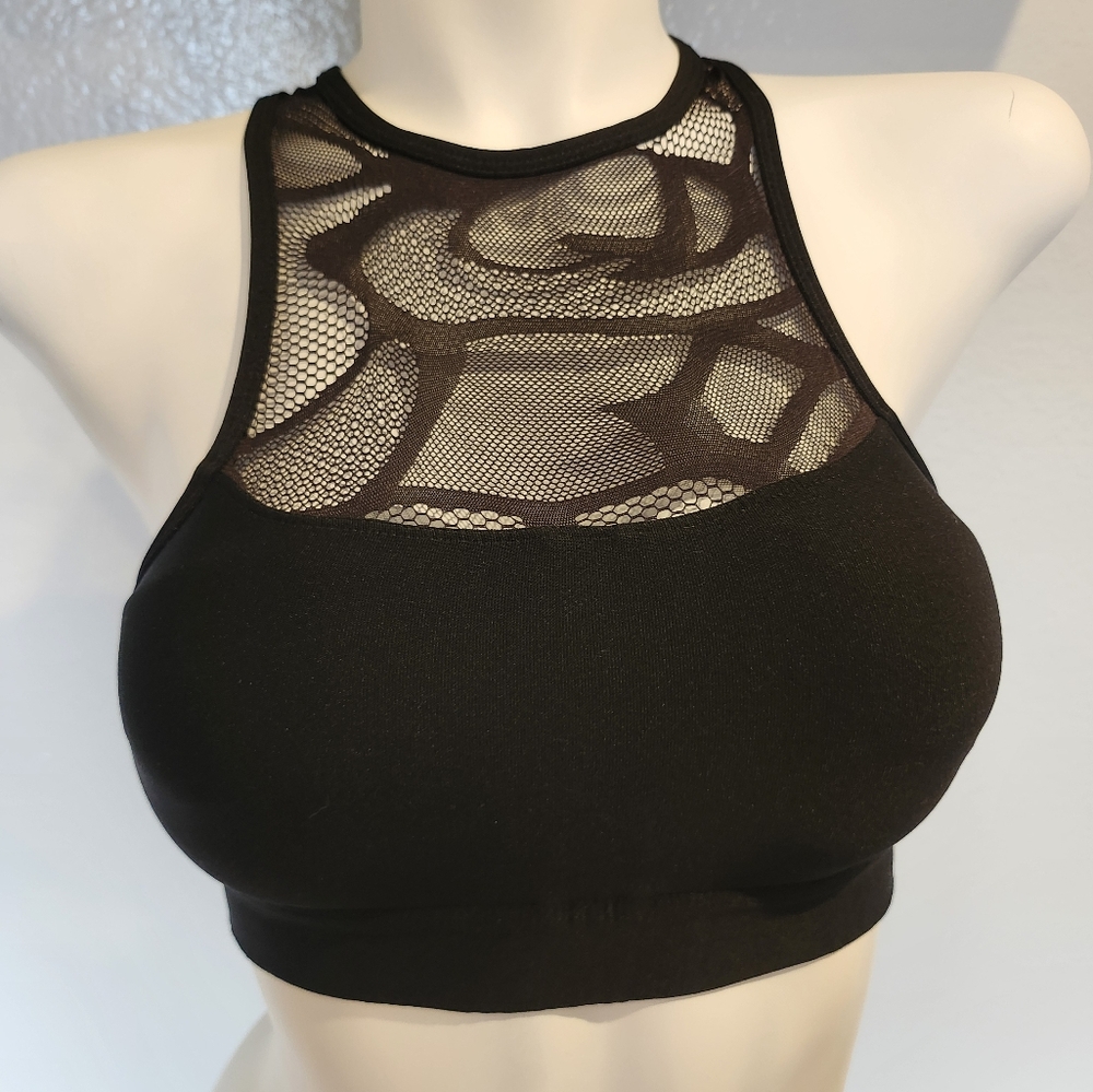Spalding Lace Front Keyhole Back Sports Bra NWOT